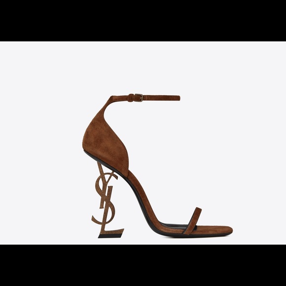 NEW YSL OPYUM SUEDE SANDALS W/ GOLD HEEL - Picture 1 of 7